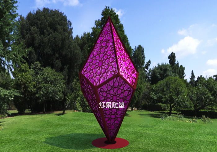 不銹鋼小品雕塑-金屬鏤空球雕塑案例圖片